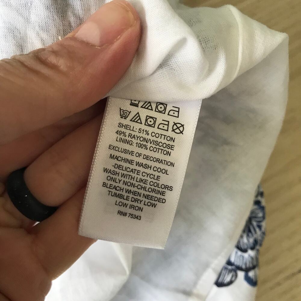 Lucky Brand White and Blue Floral Mini Dress - Picture 11 of 14